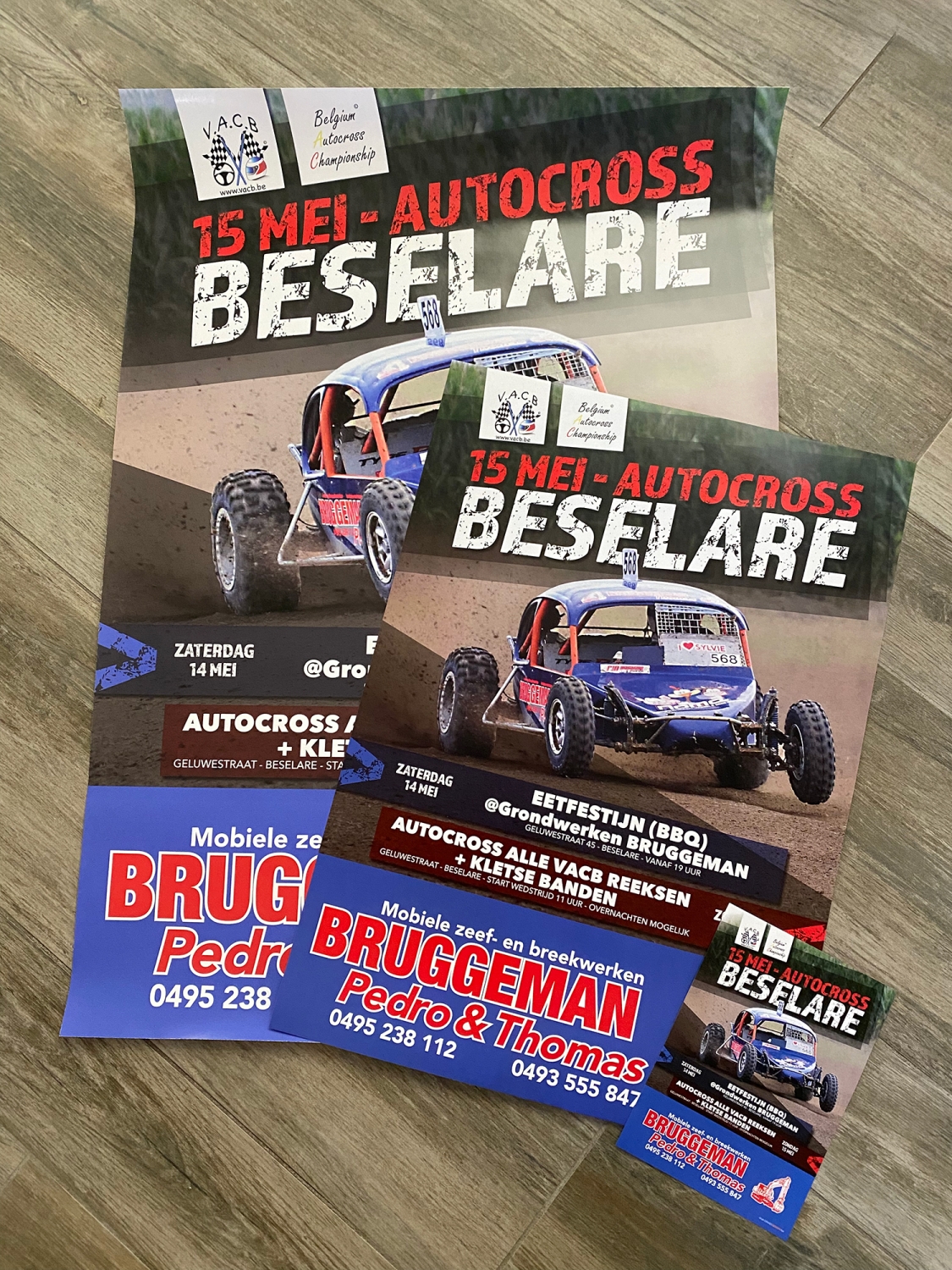 Ontwerp en druk van affiches autocross Beselare Zonnebeke