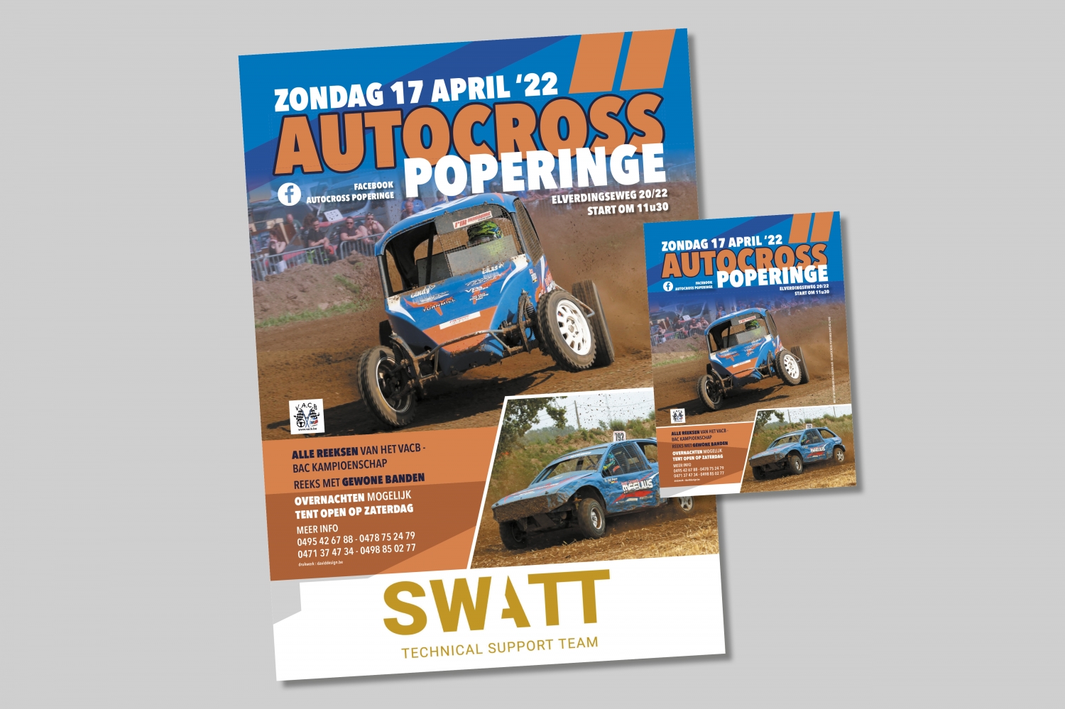 Affiches en flyers autocross Poperinge
